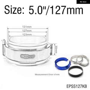 クイックリリースクランプパフォーマンス HD クランプシステム アセンブリ OD 3.5インチ 4.0インチ 5.0インチ スロットルボディインタークーラーパイプ ター - 5.0inch 127mm Blue