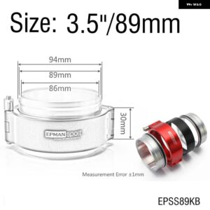 クイックリリースクランプパフォーマンス HD クランプシステム アセンブリ OD 3.5インチ 4.0インチ 5.0インチ スロットルボディインタークーラーパイプ ター - 3.5inch 89mm Red