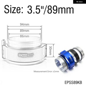 クイックリリースクランプパフォーマンス HD クランプシステム アセンブリ OD 3.5インチ 4.0インチ 5.0インチ スロットルボディインタークーラーパイプ ター - 3.5inch 89mm Blue