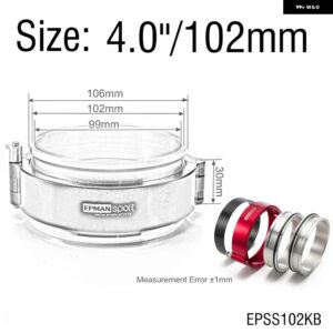 クイックリリースクランプパフォーマンス HD クランプシステム アセンブリ OD 3.5インチ 4.0インチ 5.0インチ スロットルボディインタークーラーパイプ ター - 4.0inch 102mm Red