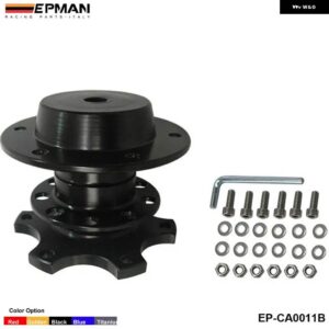 クイックリリーススナップオフハブアダプターは カースポーツ ステアリングホイール 用シート 2001-2006 EP-CA0011に適合 - black