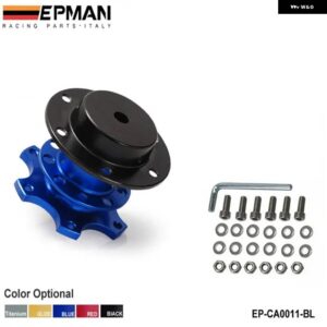 クイックリリーススナップオフハブアダプターは カースポーツ ステアリングホイール 用シート 2001-2006 EP-CA0011に適合 - Blue