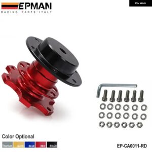 クイックリリーススナップオフハブアダプターは カースポーツ ステアリングホイール 用シート 2001-2006 EP-CA0011に適合 - Red