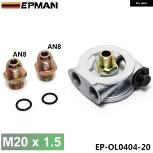 オイルクーラーフィルター サンドイッチプレート+サーモスタットアダプター AN10AN8 フィッティング EP-OL0404 - M20x15xAN8