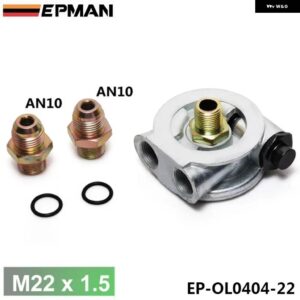 オイルクーラーフィルター サンドイッチプレート+サーモスタットアダプター AN10AN8 フィッティング EP-OL0404 - M22x15xAN10