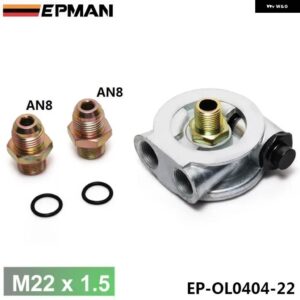 オイルクーラーフィルター サンドイッチプレート+サーモスタットアダプター AN10AN8 フィッティング EP-OL0404 - M22x15xAN8