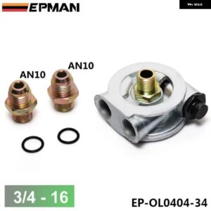 オイルクーラーフィルター サンドイッチプレート+サーモスタットアダプター AN10AN8 フィッティング EP-OL0404 - 3416UNFxAN10