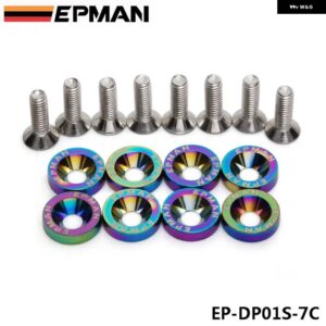 8ピース エンジン バルブ カバー ワッシャー エンジン ベイドレスアップキット フェンダー ワッシャーと M6ボルト EP-DP01S - Neo Chrome