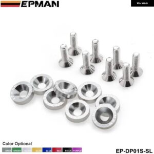 8ピース エンジン バルブ カバー ワッシャー エンジン ベイドレスアップキット フェンダー ワッシャーと M6ボルト EP-DP01S - Silver