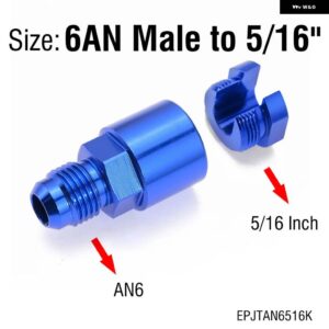 アルミ 6AN 8AN オスフレア 3/8インチ 5/16インチ SAE クイックディスコネクトメスフィッティングアダプタオイル燃料アダプタ EPJTAN-K - EPJTAN6516K