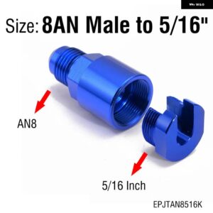 アルミ 6AN 8AN オスフレア 3/8インチ 5/16インチ SAE クイックディスコネクトメスフィッティングアダプタオイル燃料アダプタ EPJTAN-K - EPJTAN8516K