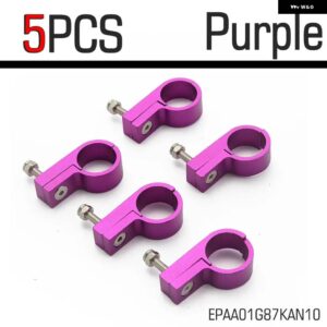 5個 /パック アルミ 19MM P クリップ クランプ AN10/AN8 ホース ライン取り付けクランプに適合 EPAA01G87KAN10 - Purple