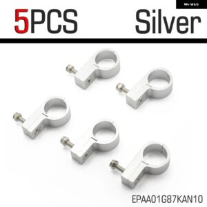 5個 /パック アルミ 19MM P クリップ クランプ AN10/AN8 ホース ライン取り付けクランプに適合 EPAA01G87KAN10 - Silver