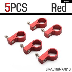 5個 /パック アルミ 19MM P クリップ クランプ AN10/AN8 ホース ライン取り付けクランプに適合 EPAA01G87KAN10 - Red