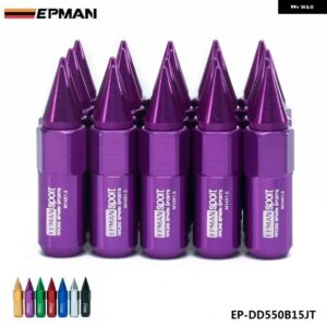20個セット M14X1.5 スパイク拡張 60MM アルミチューナーラグナットホイール/リム EP-DD550B15JT - purple