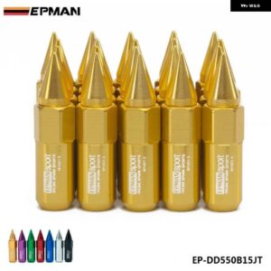20個セット M14X1.5 スパイク拡張 60MM アルミチューナーラグナットホイール/リム EP-DD550B15JT - Gold