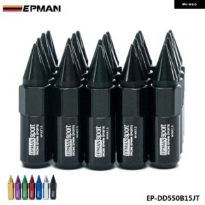 20個セット M14X1.5 スパイク拡張 60MM アルミチューナーラグナットホイール/リム EP-DD550B15JT - black