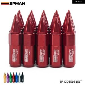 20個セット M14X1.5 スパイク拡張 60MM アルミチューナーラグナットホイール/リム EP-DD550B15JT - red