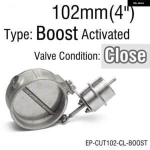 ブースト活性化 エキゾースト カットアウト/ダンプ 89MM /102MM クローズスタイル圧力: 約 1 BAR VW ポロ - 102mm