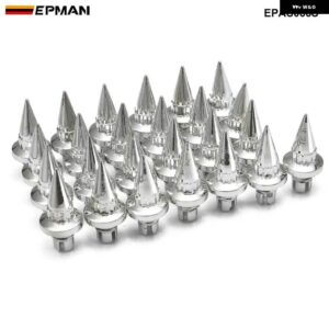 EPMAN-25ピース プラスチック スパイクホイールリベットホイールリムキャップリップネジボルトタイヤ EPAS056 - Silver