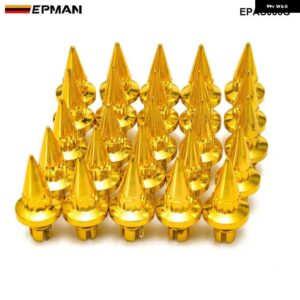 EPMAN-25ピース プラスチック スパイクホイールリベットホイールリムキャップリップネジボルトタイヤ EPAS056 - Gold