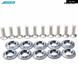 RACING 10PC M6 CNC ビレットアルミフェンダー バンパー ワッシャーボルト エンジン ベイドレスアップキット ADDP007 - GRAY