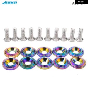 RACING 10PC M6 CNC ビレットアルミフェンダー バンパー ワッシャーボルト エンジン ベイドレスアップキット ADDP007 - Neochrome