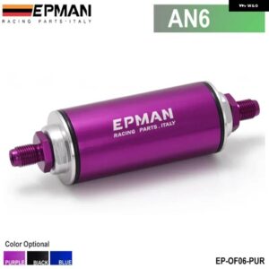 ブラック レーシング レディインラインアルミ燃料フィルター AN6 100 ミクロンエレメント SS EP-OF06 - AN6 PURPLE
