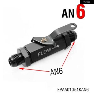 アルミ AN6/AN8 インラインシャットオフバルブ 燃料カットオフ スイッチ W/ケーブル レバー燃料油用 EPAA01G51K - AN6