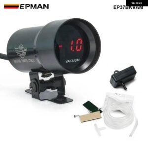 37MM マイクロデジタルスモークタコメーター RPM AFR ブーストゲージ オイルプレス水油温 EGTボルト真空ゲージ メーター W/センサー EP37 - Vacuum gauge