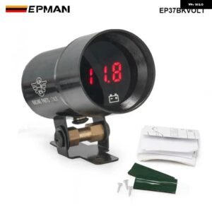 37MM マイクロデジタルスモークタコメーター RPM AFR ブーストゲージ オイルプレス水油温 EGTボルト真空ゲージ メーター W/センサー EP37 - Volt Gauge