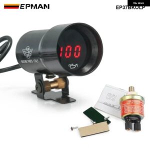 37MM マイクロデジタルスモークタコメーター RPM AFR ブーストゲージ オイルプレス水油温 EGTボルト真空ゲージ メーター W/センサー EP37 - Oil pressure gauge
