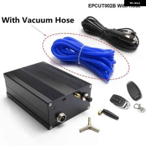 電気コントローラー ボックス + ワイヤレス + 2 リモート + 真空ホース 排気キャットバック縦樋マフラー バルブ EPCUT002B - With Hose