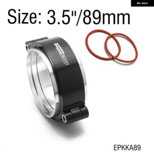HD 排気 V バンドクランプ W フランジシステム ASSENBLY 陽極酸化クランプ 3.5インチ 4.0インチ 外径 ターボ ダンプパイプ EPKKA89 EPKKA102 - 3.5inch 89mm Black