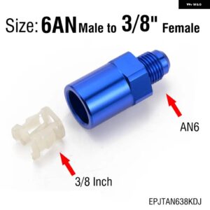6AN 8AN オスフレア 3/8 5/16インチ クイックコネクトメスプッシュオンアルミコネクタフィッティング燃料アダプタ EPJTAN-KDJ - EPJTAN638KDJ