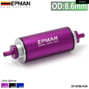 レーシング ブルー AN8 ハイフロー モーター スポーツ/ラリー/ レーシング 合金燃料フィルター フィルター 付き EP-OF08 - OD8.6MM PURPLE