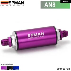 レーシング ブルー AN8 ハイフロー モーター スポーツ/ラリー/ レーシング 合金燃料フィルター フィルター 付き EP-OF08 - AN8 PURPLE