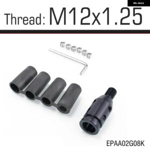 UNIVERSELE 自動 マニュアル ギアシフト ノブアダプター M10X1.5 M12X1.25 スレッドアルミ EPAA02G08K - M12x1.25 Black