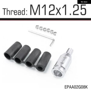 UNIVERSELE 自動 マニュアル ギアシフト ノブアダプター M10X1.5 M12X1.25 スレッドアルミ EPAA02G08K - M12x1.25 Silver