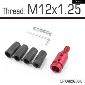 UNIVERSELE 自動 マニュアル ギアシフト ノブアダプター M10X1.5 M12X1.25 スレッドアルミ EPAA02G08K - M12x1.25 Red