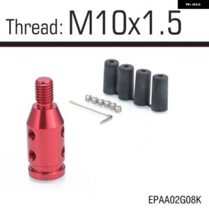 UNIVERSELE 自動 マニュアル ギアシフト ノブアダプター M10X1.5 M12X1.25 スレッドアルミ EPAA02G08K - M10X1.5 Red