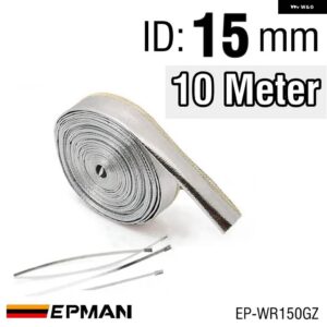 10メートル ヒートシールド スリーブ絶縁ワイヤー ホース カバー ラップ織機チューブ 1 ID 10MM 12MM 15MM 20MM EP-WRGZ - 15mm