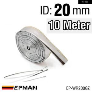 10メートル ヒートシールド スリーブ絶縁ワイヤー ホース カバー ラップ織機チューブ 1 ID 10MM 12MM 15MM 20MM EP-WRGZ - 20mm