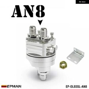 AN8 AN10 ブラック/ オイルフィルター センダー サンドイッチ プレート クーラー アダプターキット 3/4X16 20X1.5 EP-OL03 - AN8 Silver
