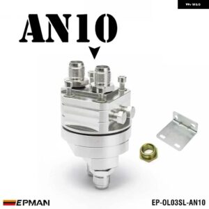 AN8 AN10 ブラック/ オイルフィルター センダー サンドイッチ プレート クーラー アダプターキット 3/4X16 20X1.5 EP-OL03 - AN10 Silver