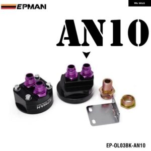 AN8 AN10 ブラック/ オイルフィルター センダー サンドイッチ プレート クーラー アダプターキット 3/4X16 20X1.5 EP-OL03 - AN10 BLACK