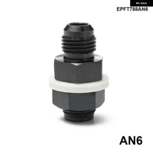 AN6 AN8 AN10 フレア燃料バッテリータンク アダプター バルクヘッド フィッティング ワッシャー付き ブラック EPFT788 - AN6