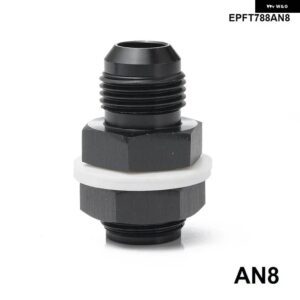 AN6 AN8 AN10 フレア燃料バッテリータンク アダプター バルクヘッド フィッティング ワッシャー付き ブラック EPFT788 - AN8