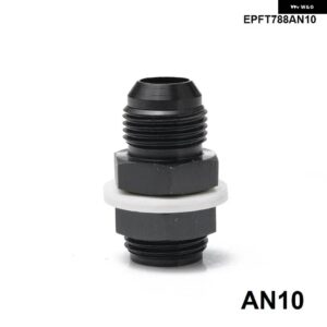 AN6 AN8 AN10 フレア燃料バッテリータンク アダプター バルクヘッド フィッティング ワッシャー付き ブラック EPFT788 - AN10