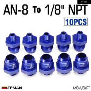 10個 AN4 AN6 AN8 AN10 オス - オスユニオン AN - NPT アダプター継手ストレートオスオイルクーラー燃料油ホース 継手 - AN8-18NPT